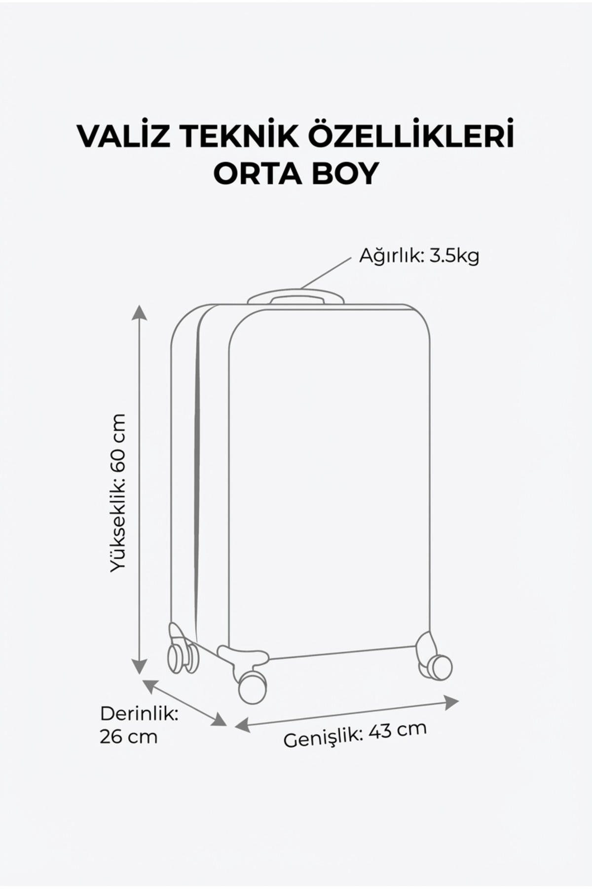Wexta  Valiz - ORTA BOY - Karışık Renk ve Karışık Model - Görsel 6