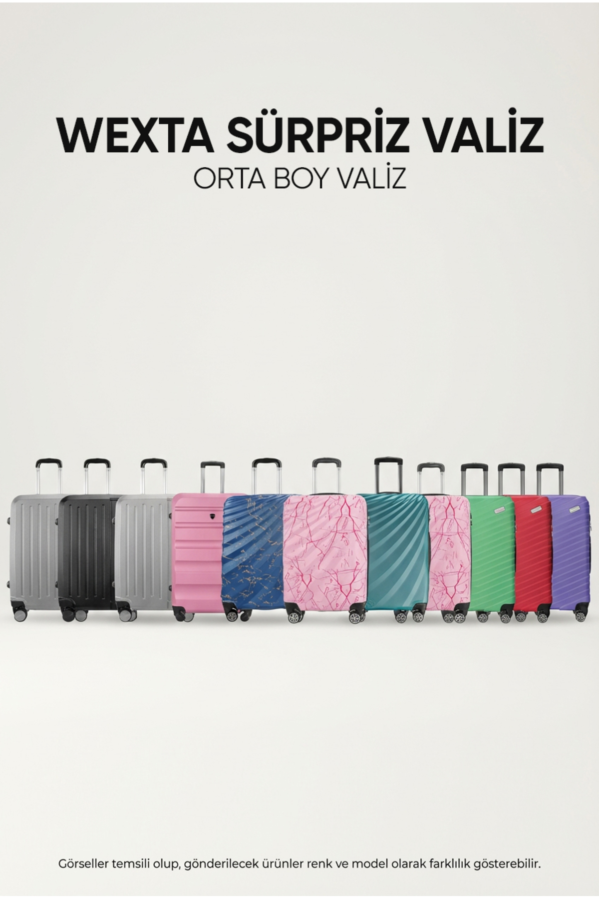 Wexta  Valiz - ORTA BOY - Karışık Renk ve Karışık Model