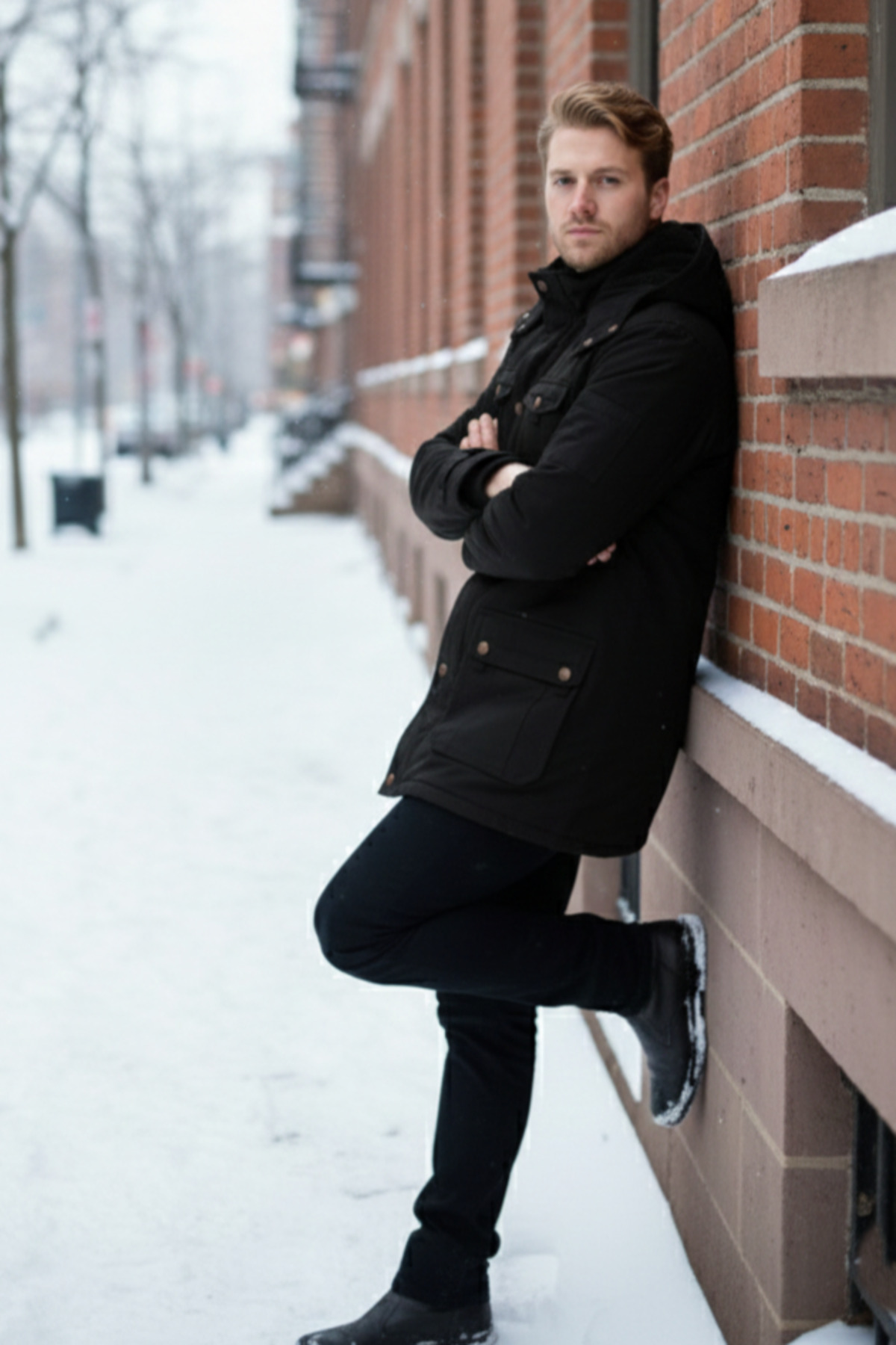 Dynamo  Erkek Siyah Kapüşonlu Kürk Astarlı Su Geçirmez Kaplamalı Kalın Kaban 2485 - Görsel 2