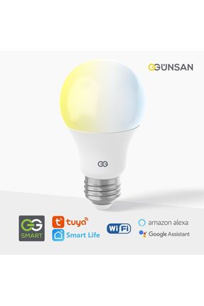 Günsan Günsan Akıllı Wifi LED Ampul Beyaz Işık Sesli Komut & Tuya & Smart Lif...
