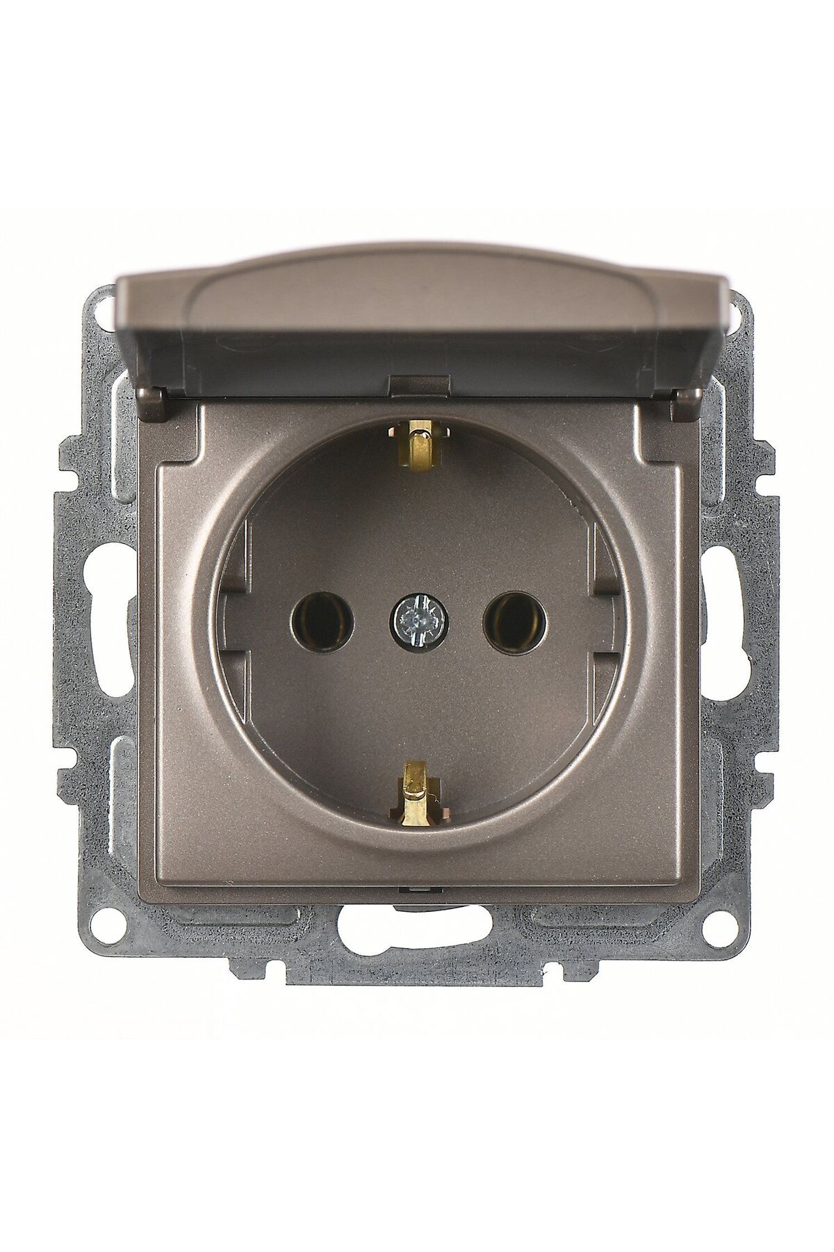 Visage Mocha Covered Grounded Socket Mechanism