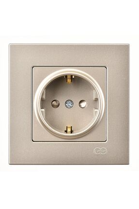 Günsan Günsan Eqona Metalik Bej Çocuk Korumalı Topraklı Priz