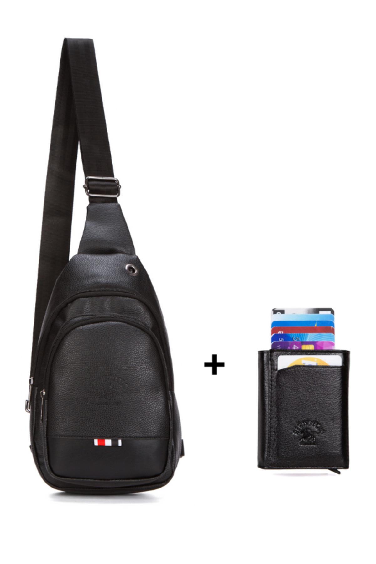 Newish Polo  Unisex Çapraz Askılı Göğüs Çanta Çift Yönlü Omuz Çanta Kulaklık Çıkışlı Bodybag Günlük ve Kartlık