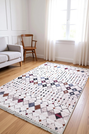 BLGHOME ETNİK DESEN RENKLİ MODERN HALI DEKORATİF KİLİM