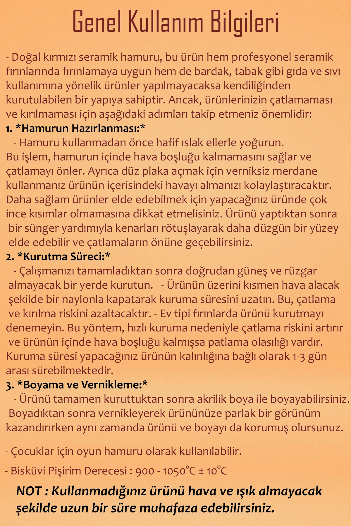Genel Markalar Kahve Avanos Çamuru Doğal Kırmızı Kil Seramik Çamuru 5 kg fotoğrafı 2 (önizleme)