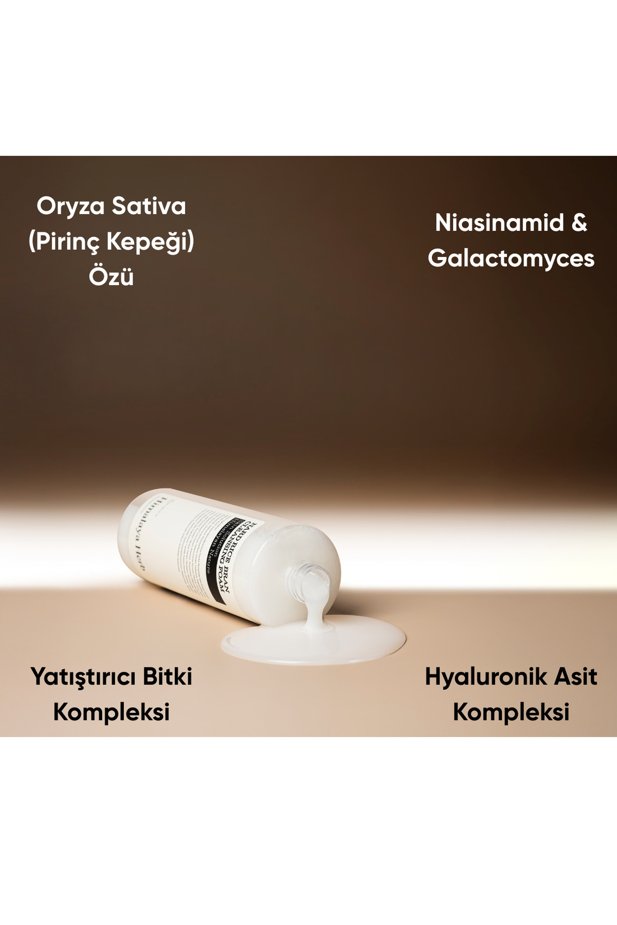 Rice Bran Brightening Cleansing Foam - Pirinç Kepeği Özlü Aydınlatıcı Temizleme Köpüğü 500 ml — NRD500MLCLEFRICEBBRI — تصویر 3 از 5