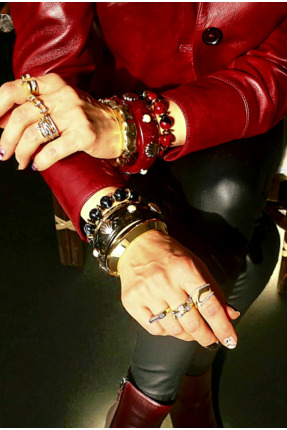 stainless steel 3 Parça Kemik Bileklik Set - Siyah