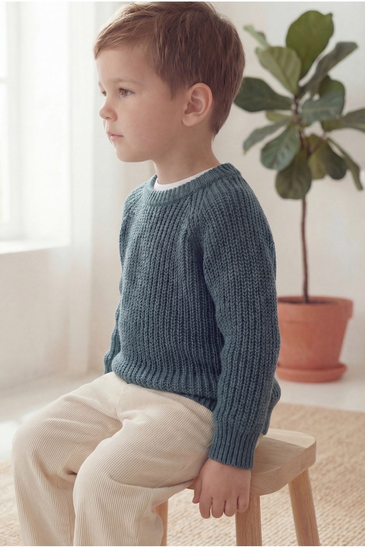 Babily Bebek Çocuk Dikişsiz Premium Triko Kazak Esnek Unisex Yumuşak Kalın fotoğrafı 3 (önizleme)