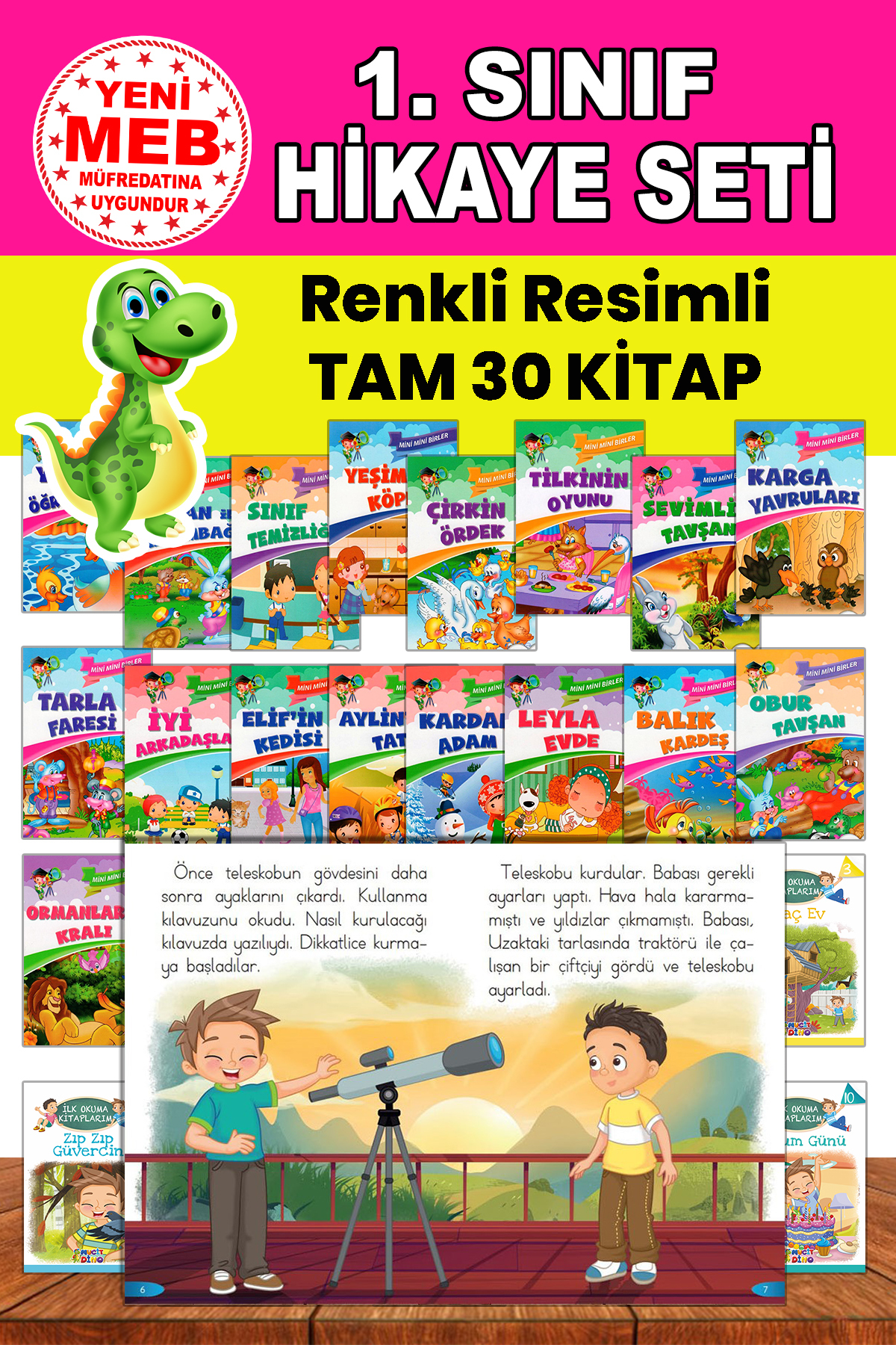 mucit dino 1. Sınıflar İçin Kolay Okunan Renkli Resimli Hikaye Kitabı Seti 30 Kitap fotoğrafı 2 (önizleme)