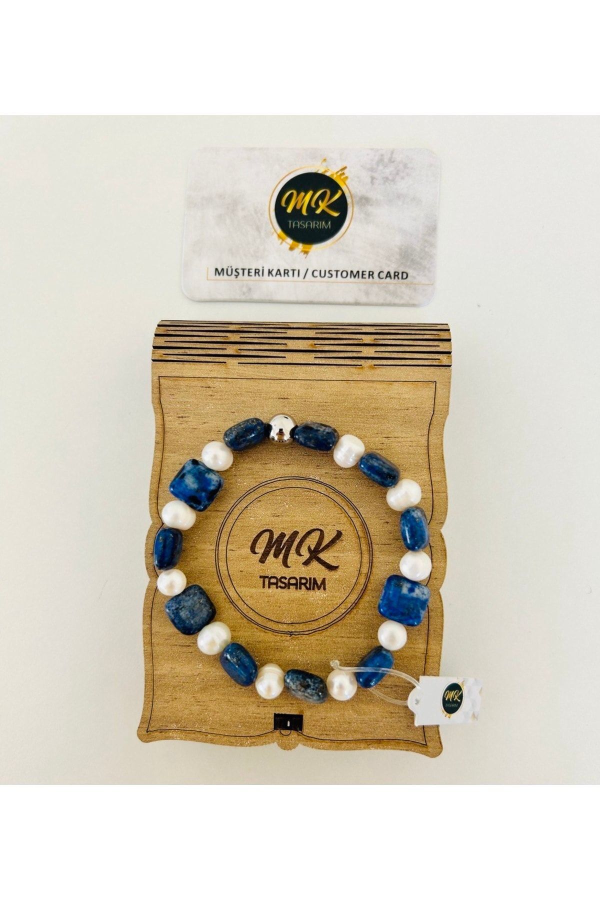 EVIL EYE-ENERGY BRACELET Real Pearl -Lapis Lazuli Bracelet MKT.1.048 STONES ENERGIZE