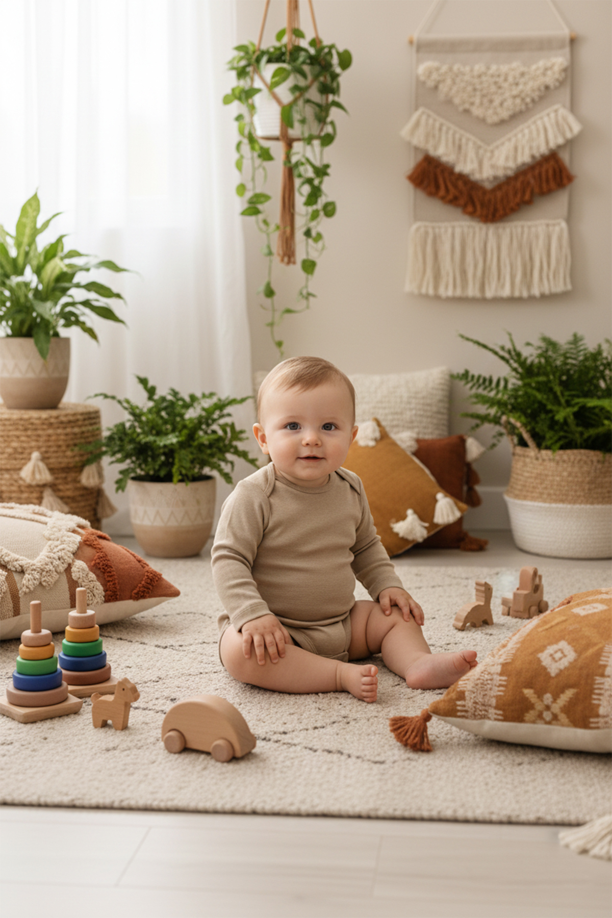 MAHFEL %100 Pamuklu Uzun Kollu Bebek Body Çıtçıtlı Zıbın 5'li Set fotoğrafı 7 (önizleme)