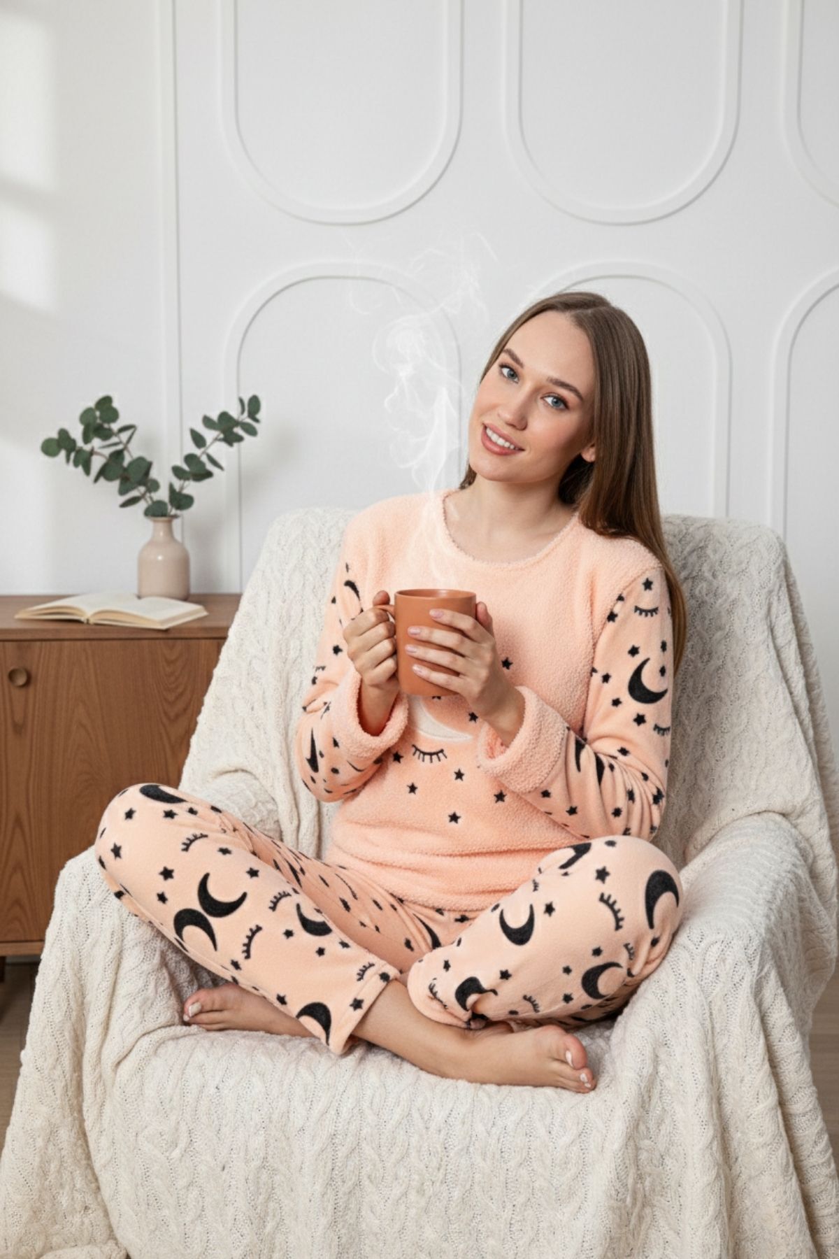 ROMEO LİFE Zimní plyšová fleecová pyžamová souprava - Dámská 3005
