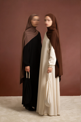 Lemaye Namaz Elbisesi Pamuk Keten Ferace - Taş