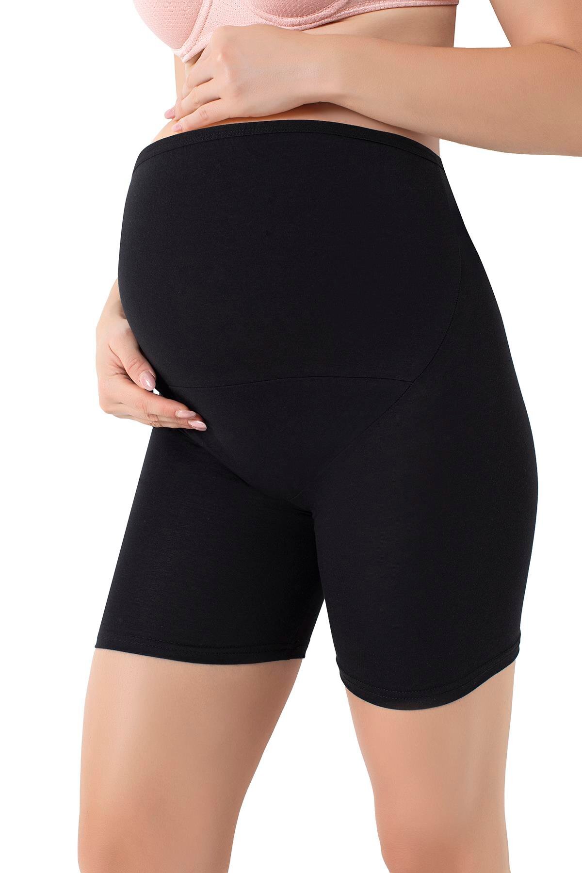 Arma Yıldız Hamile Boxer Şort Siyah Pamuklu Likralı fotoğrafı 2 (önizleme)