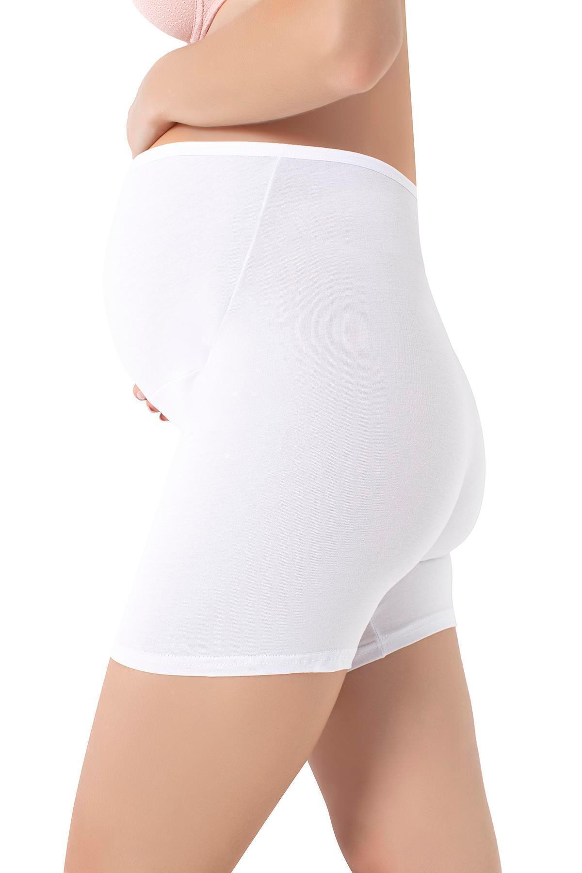 Arma Yıldız Hamile Boxer Şort Beyaz Pamuklu Likralı fotoğrafı 3 (önizleme)