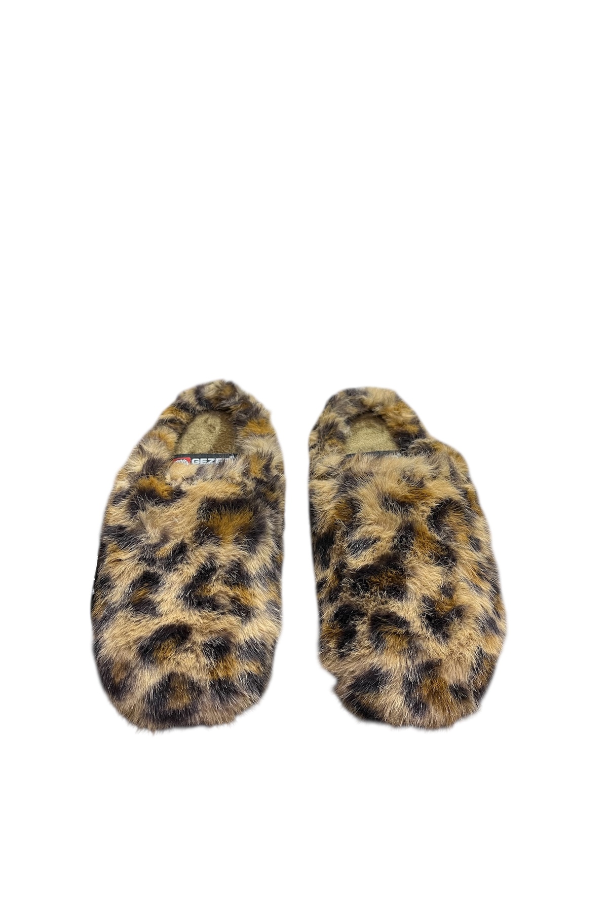 GEZER leopar desenli ortopedik kışlık içeri terlik görsel 3