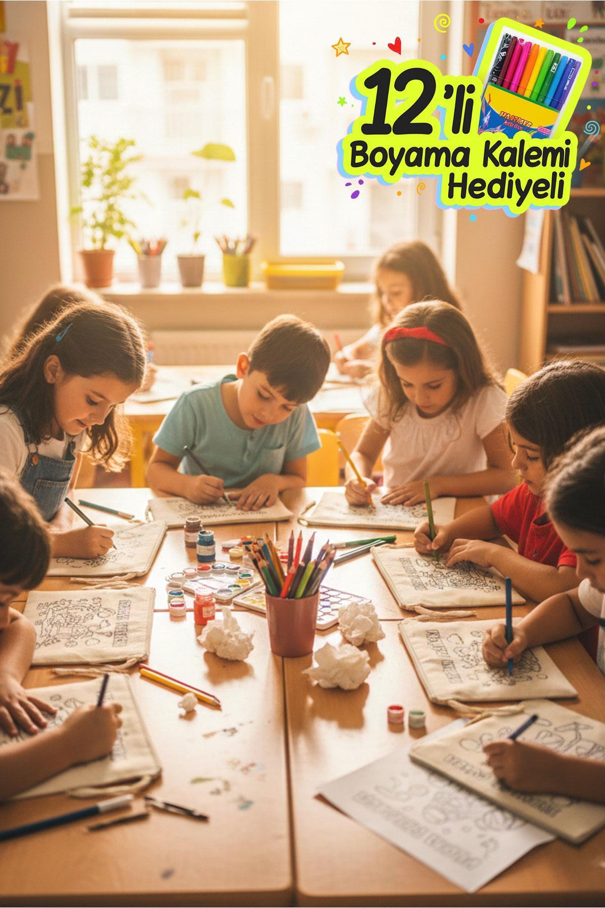 Çınar Bez Çanta Eğlenceli Aktiviteler Baskılı Boyama Cüzdanları - 10 Adet fotoğrafı 3 (önizleme)