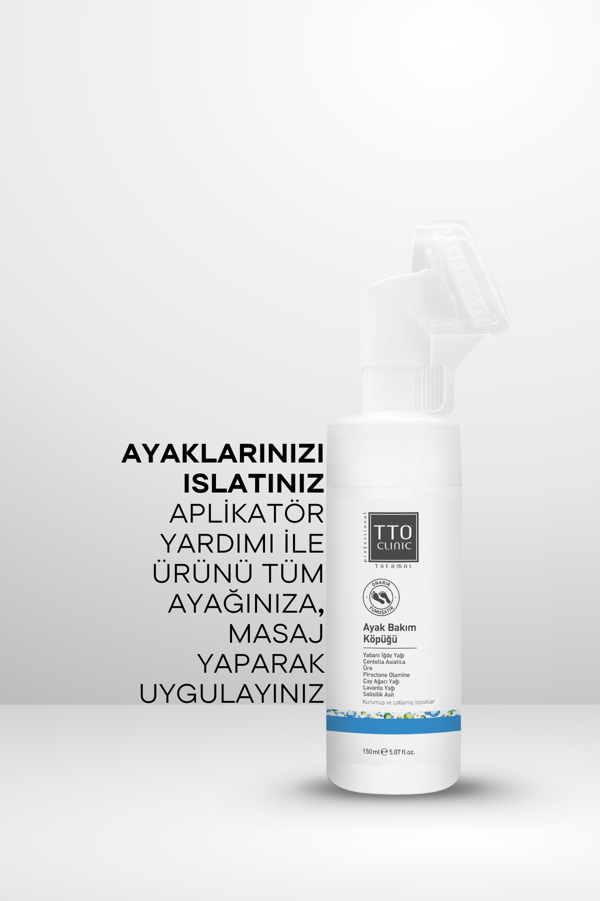 Ayak Bakım Köpüğü Yumuşatıcı Temizlik 150 ml Salisilik Asit ve Panthenol Clinic — 8680145085395 — تصویر 6 از 6
