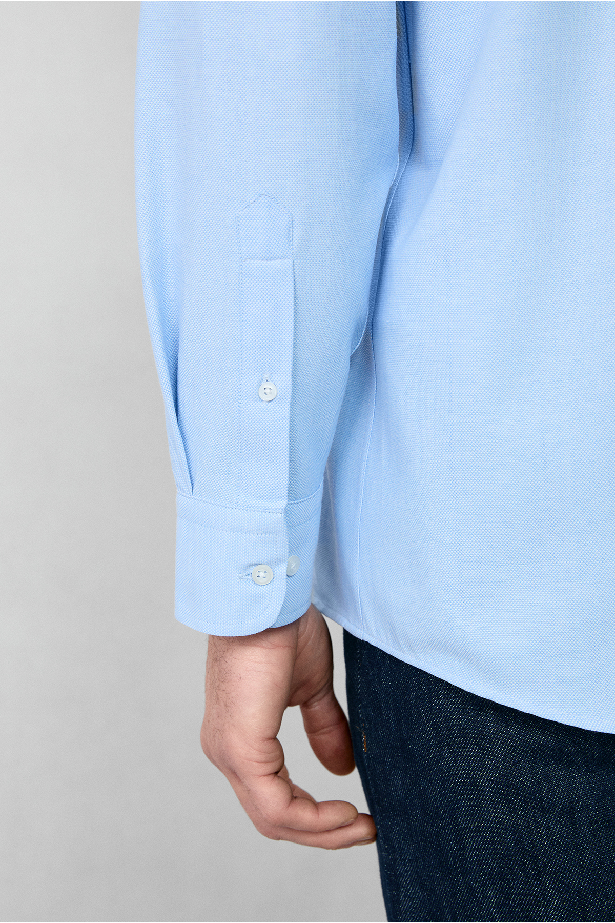 Kiğılı  Uzun Kol Regular Fit Düğmeli Yaka Pamuklu Kolay Ütülenebilir Oxford 4 Mevsim Gömlek - Görsel 5