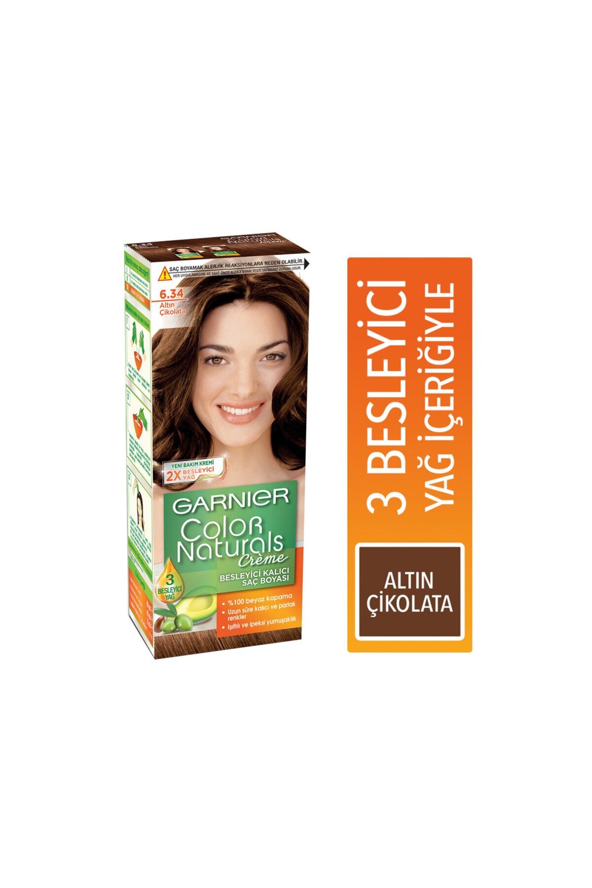 Garnıer Color Naturals Saç Boyası No 6.34 Altın Kumral — سفید 34488021 — تصویر 2 از 4