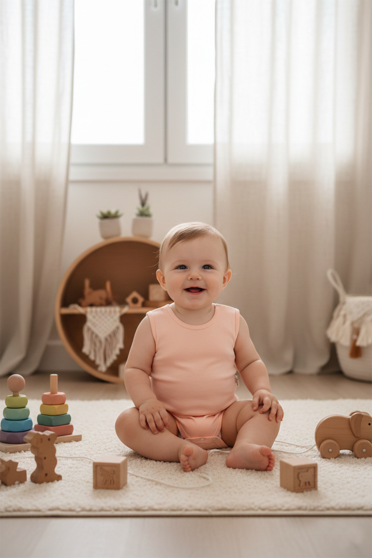 MAHFEL %100 Organik Pamuklu Çıtçıtlı Kolsuz Bebek Body Zıbın 3lü Paket fotoğrafı 3 (önizleme)