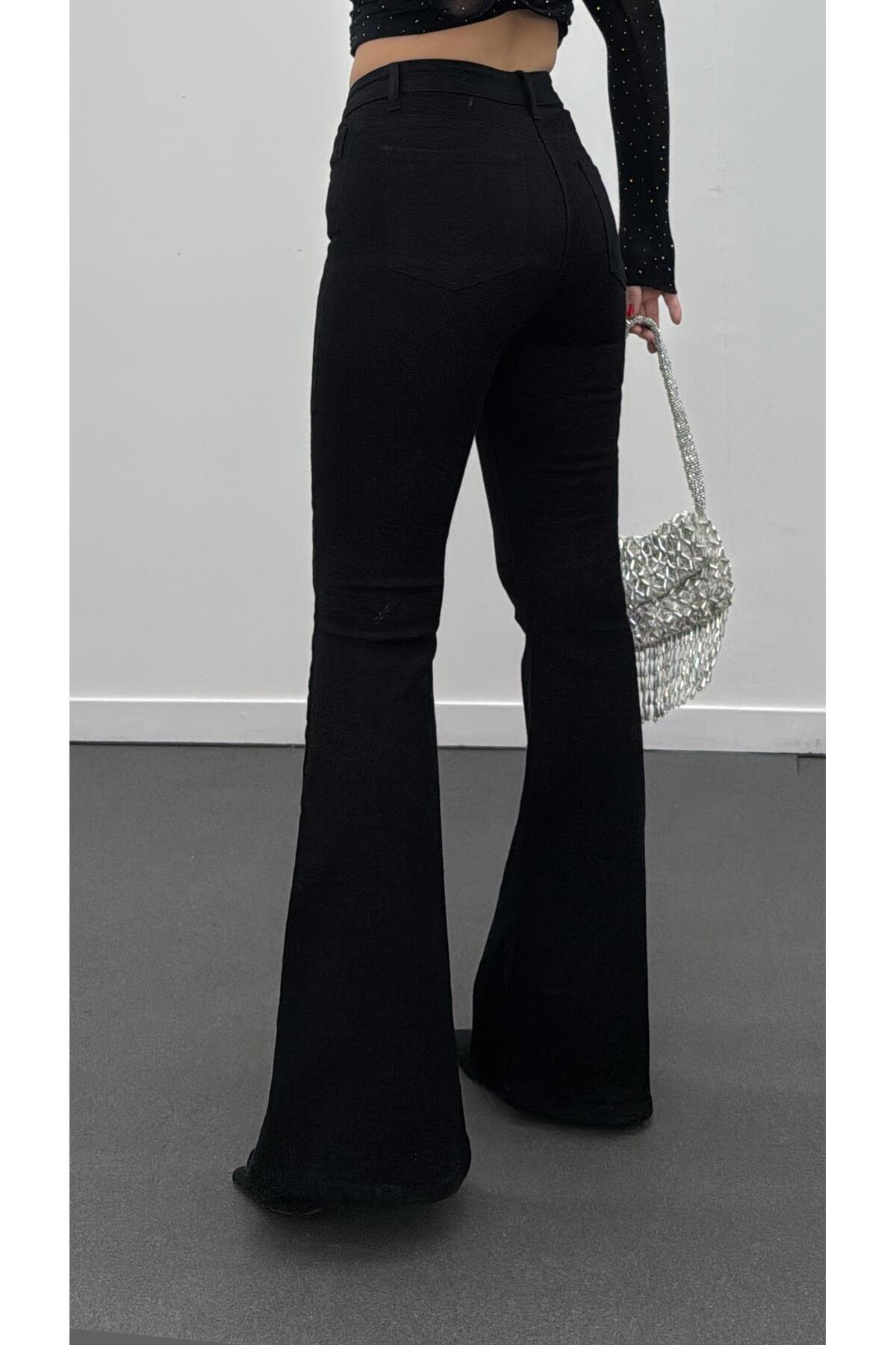 Narferita  Boenos Siyah Kot Toparlayıcı Yüksel Bel Jeans - Görsel 2