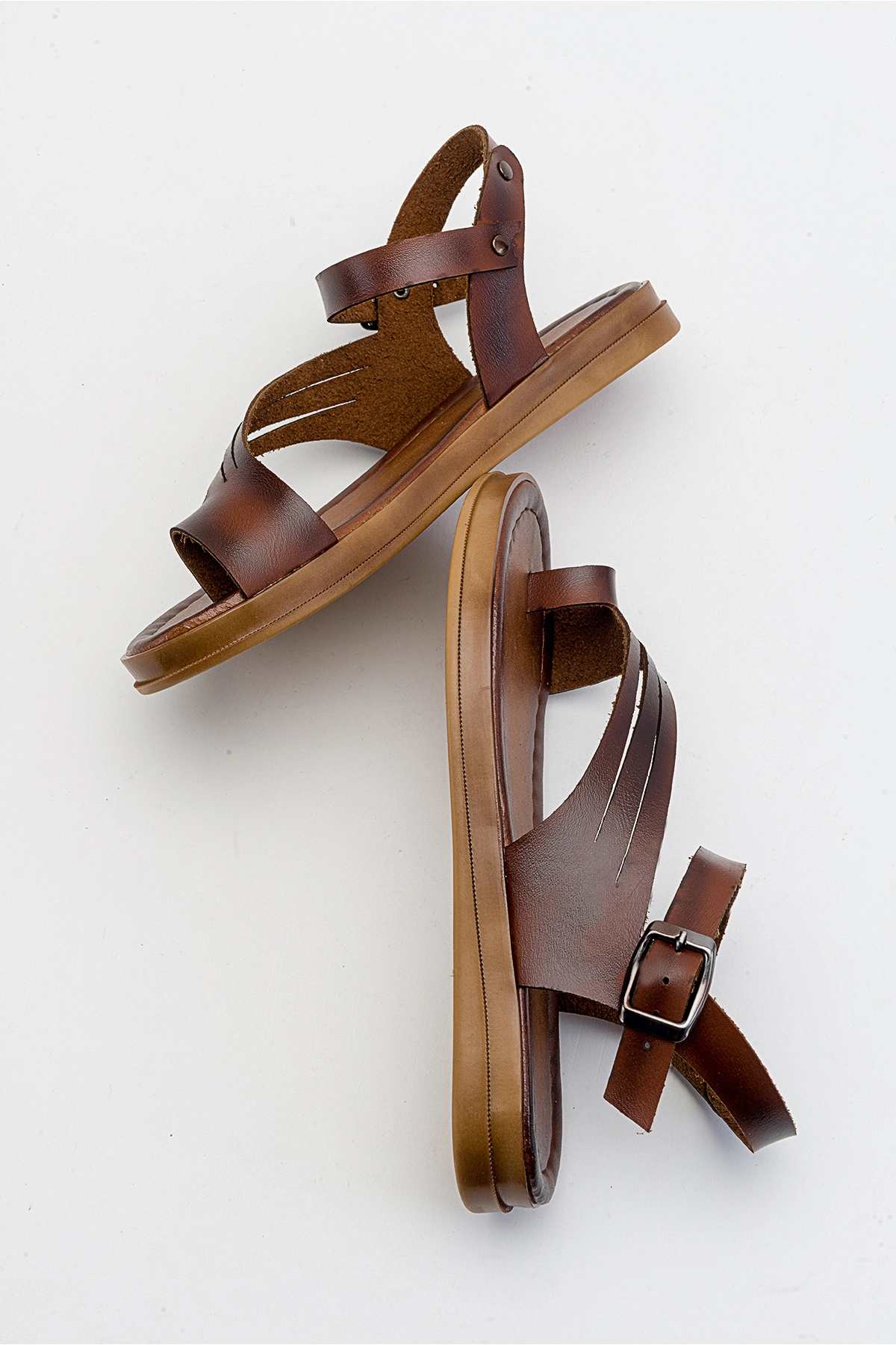 Lively Stylish  Teta Deri Parmak Arası Bodrum Sandalet - Görsel 5