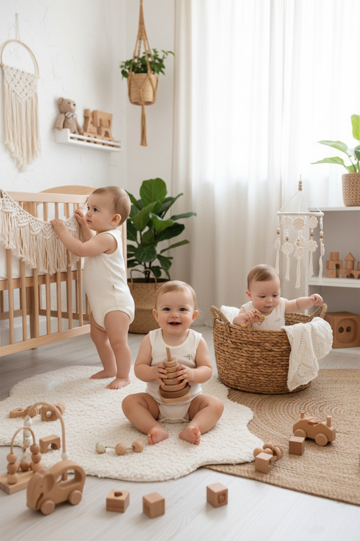 MAHFEL %100 Organik Pamuklu Çıtçıtlı Kolsuz Bebek Body Zıbın 3lü Paket fotoğrafı 2 (önizleme)