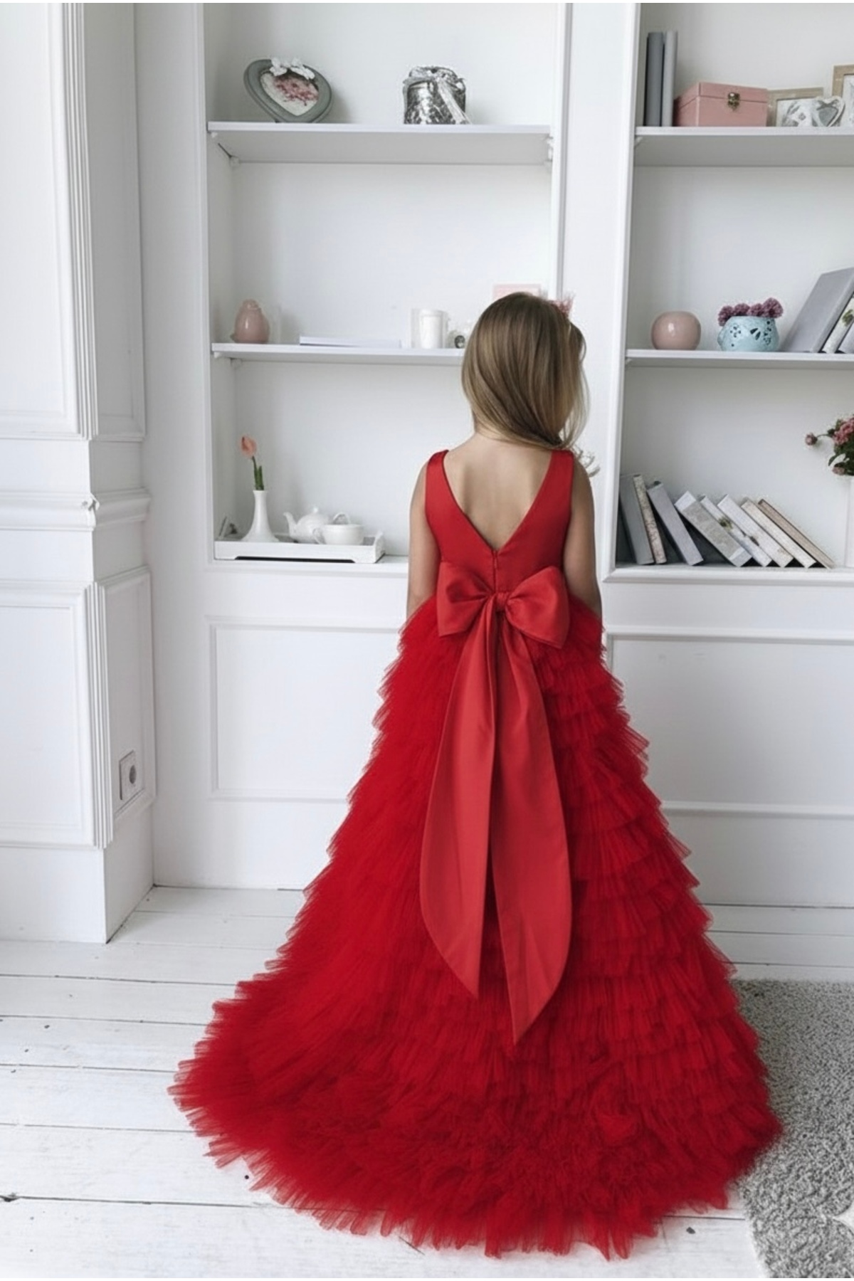 Asel Kids KIZ ÇOCUK UZUN KATLI TÜL ÖZEL GÜN ELBİSESİ