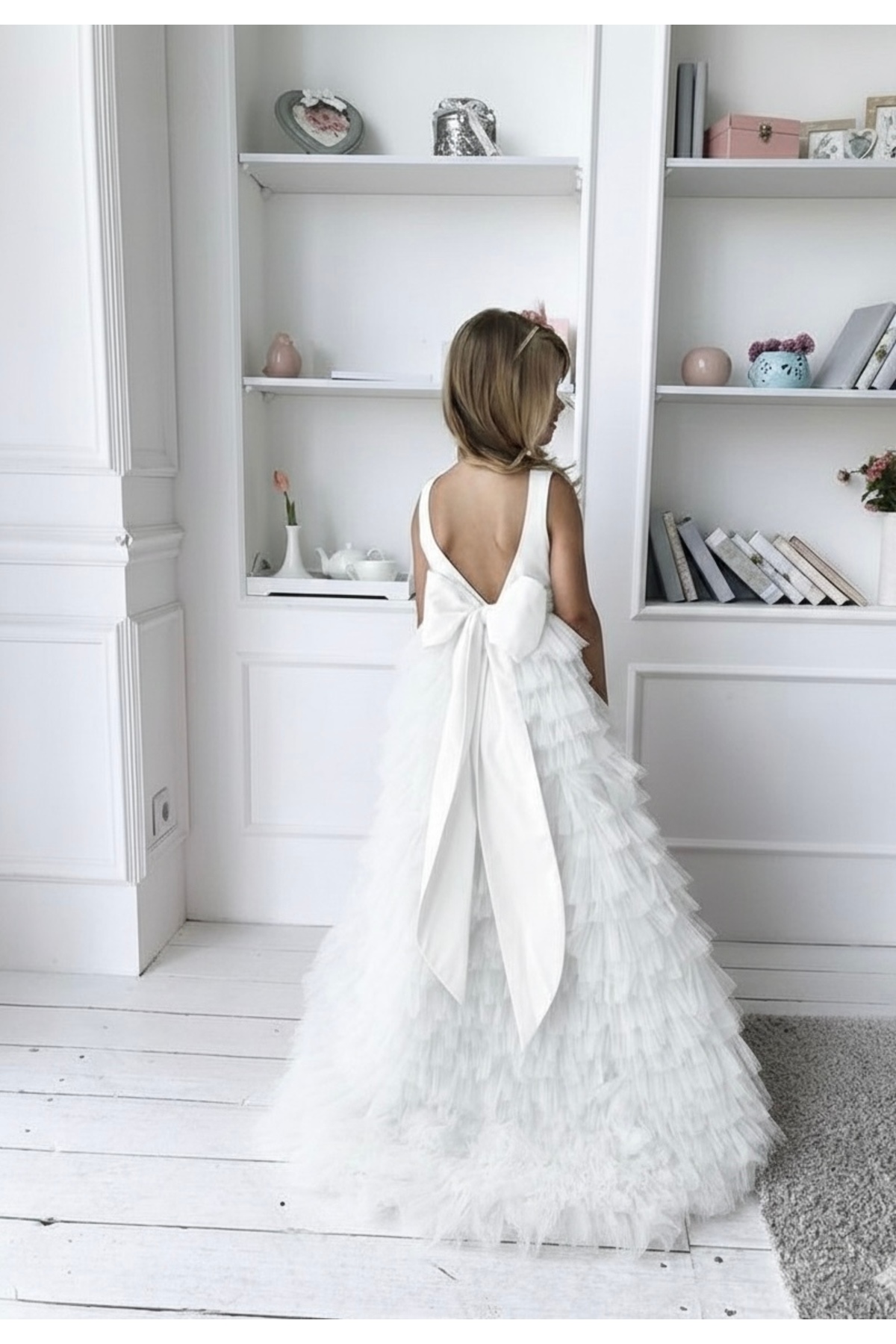 Asel Kids KIZ ÇOCUK UZUN KATLI TÜL ÖZEL GÜN ELBİSESİ