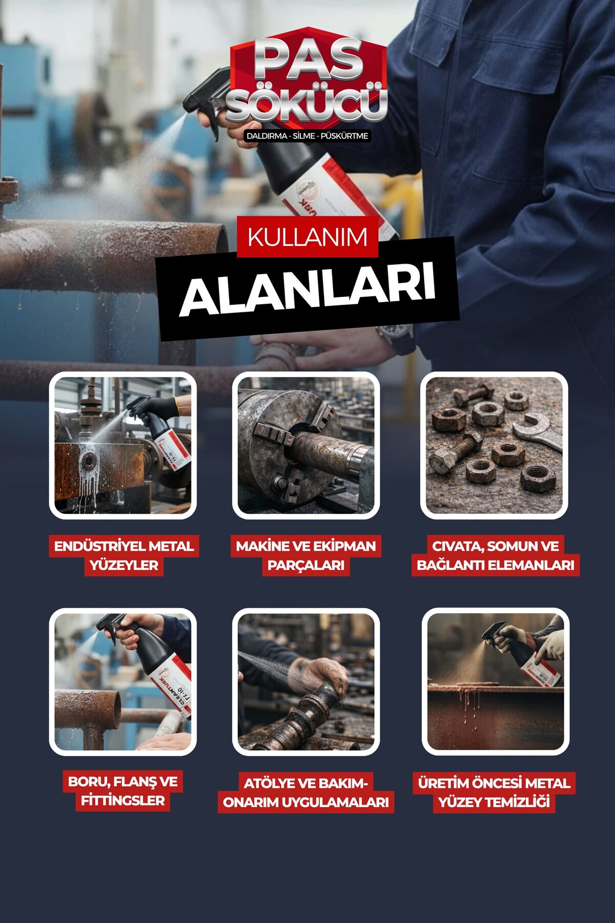 CleanTurk FX10 En İyi Pas Sökücü ve Pas Çözücü Demir Metal ve