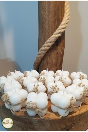 Han Crafts Kişiye Özel 20 Adet Süslemeli Hediyelik Bubble Mum Nikah, Düğün, K...