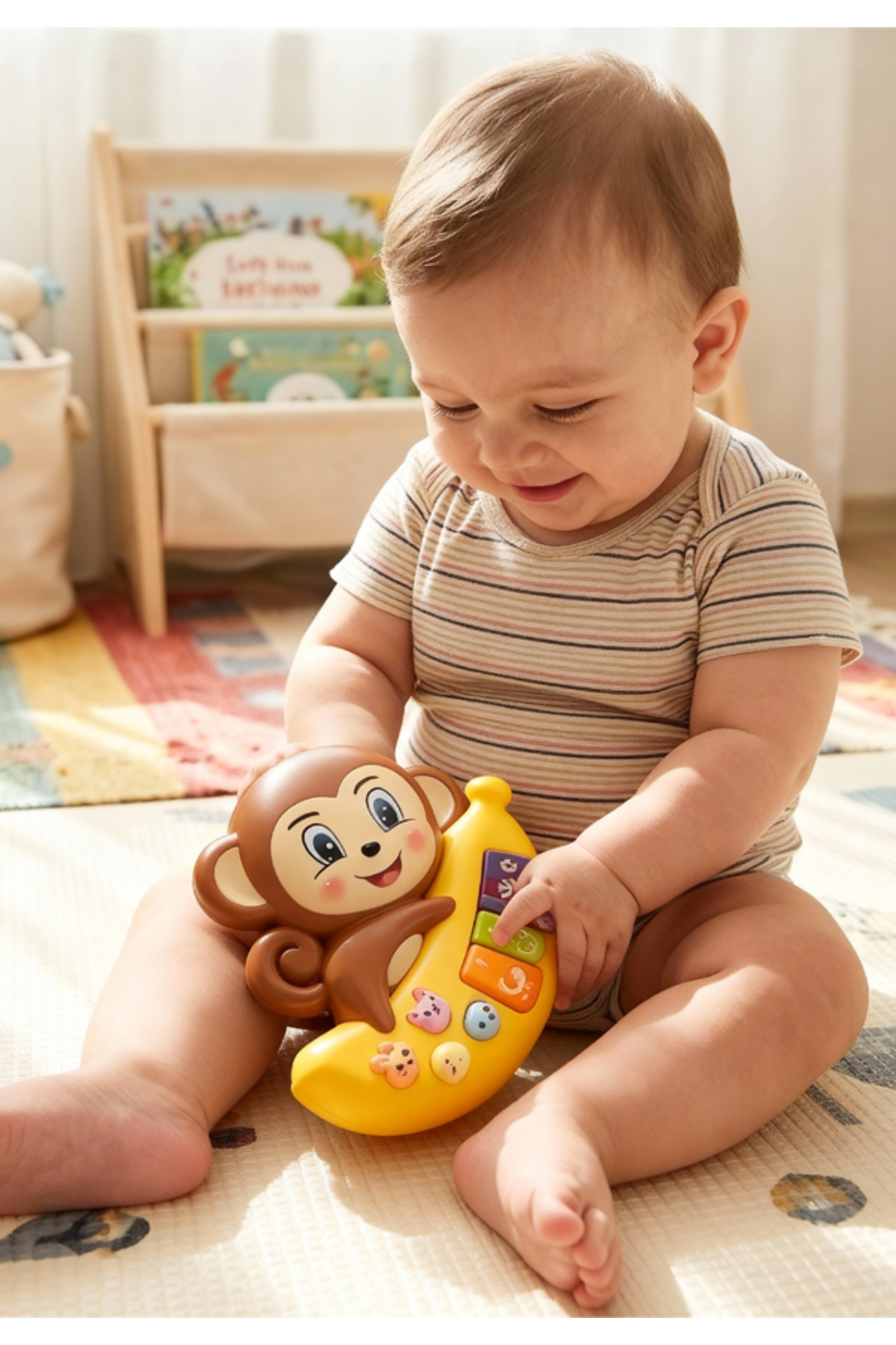 Gokidy Sesli ve Eğitici Maymun Bebek Oyuncağı – Işıklı, Hayvan Sesli, 12 Ay ve Üzeri Çocuklar İçin fotoğrafı 2 (önizleme)