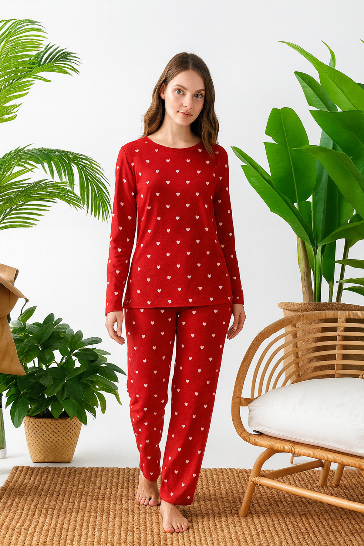 Nisanca  Mevsimlik Uzun Kollu Süet Kadın Pijama Takımı- Bisiklet Yaka Kadın Pijama - Görsel 4