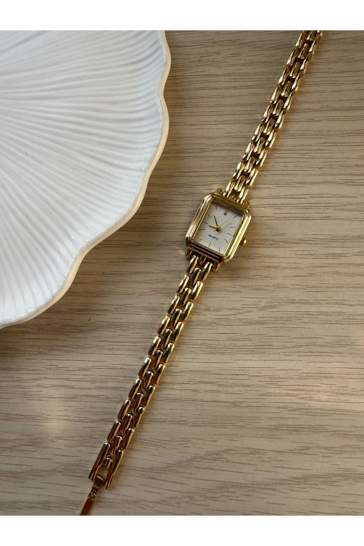 rubsey  Retro Minimal Hasır Kordon Vintage Kadın Kol Saati Altın Kare(GÖRSELDEKİ ÜRÜN GÖNDERİLECEKTİR) - Görsel 9