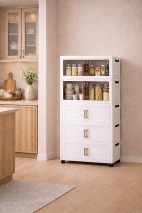 Decorev Çok Amaçlı Kapaklı Portatif İstiflenebilir Tekerlekli Organizer Dolap...