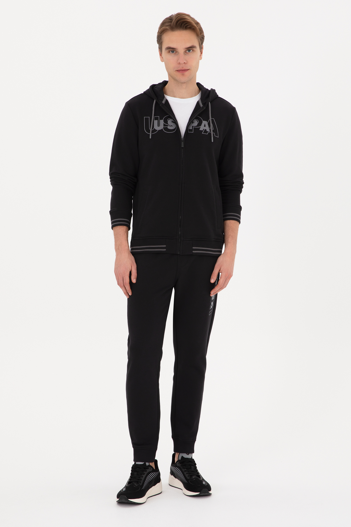 یو اس پولو شلوار ورزشی مردانه مشکی 50316373-VR046