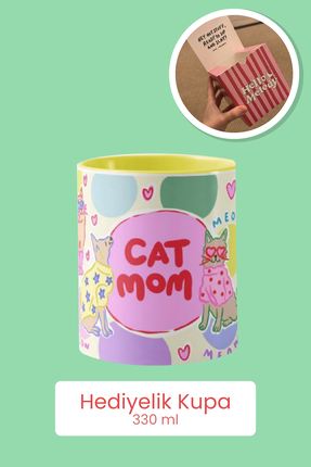 Hello Melody Design Kupa serisinden "CAT MOM" Kupa - Özgün tasarımlı dijital ...