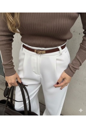 EMR Official Kahverengi/Kilit Tokalı Kemeri,Kadın Kemeri,Elbise Kemeri,Ceket ...