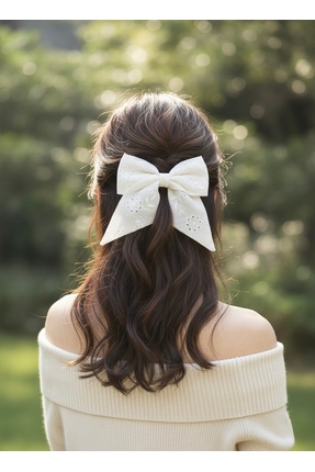 UniqueHandMade Fisto El Yapımı Yeni Otomatik Beyaz Fiyonk Toka Özel Tasarım, ...