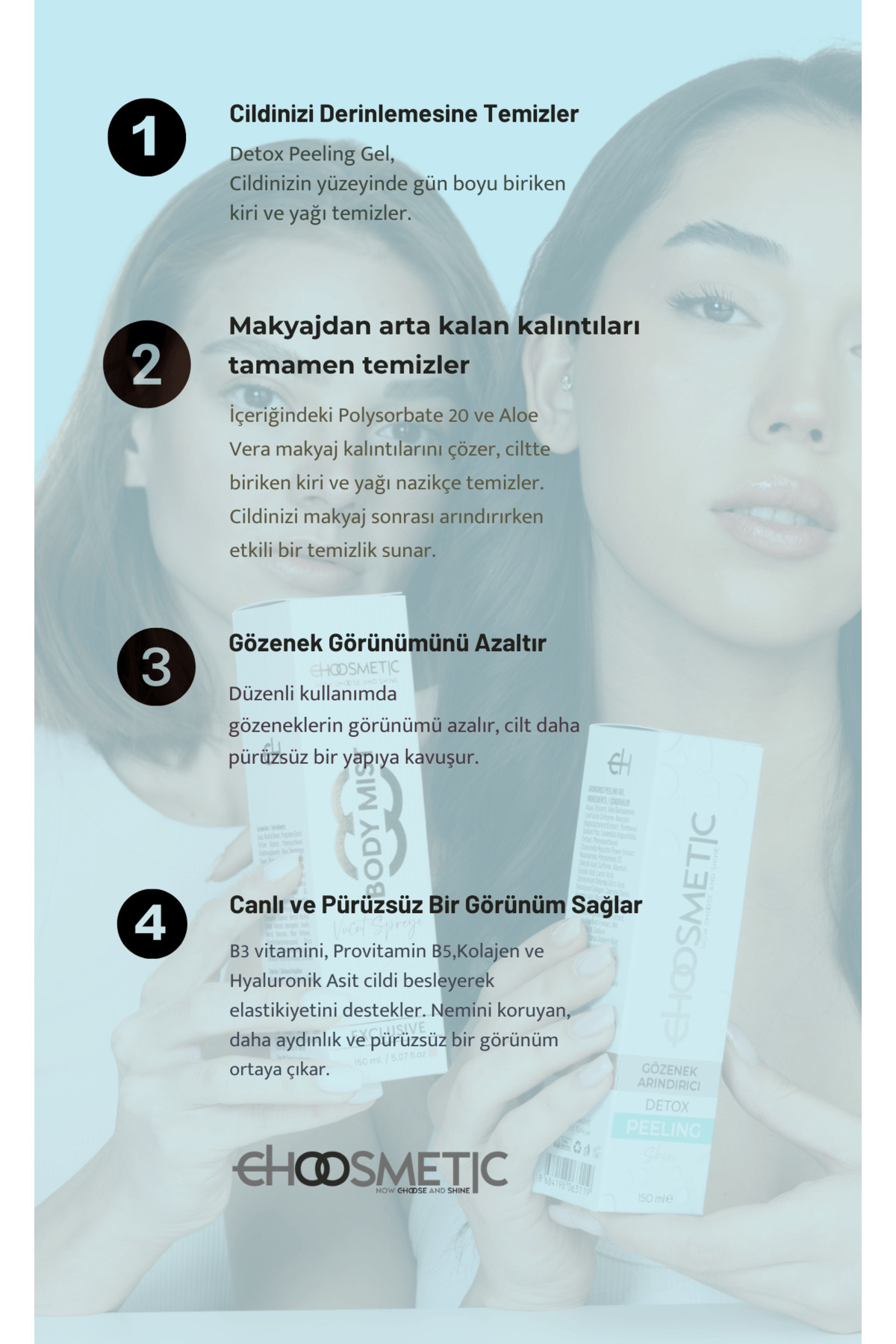 Choosmetic Gözenek Arındırıcı Detox Peeling 150 ml | Derin Temizlik & Pürüzsüz Cilt — 00282 — تصویر 6 از 7