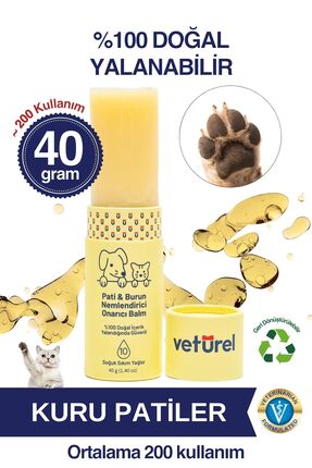 Veturel Kedi Köpek Pati Balm %100 Doğal Nemlendirici Stick Dirsek Burun Koruy...