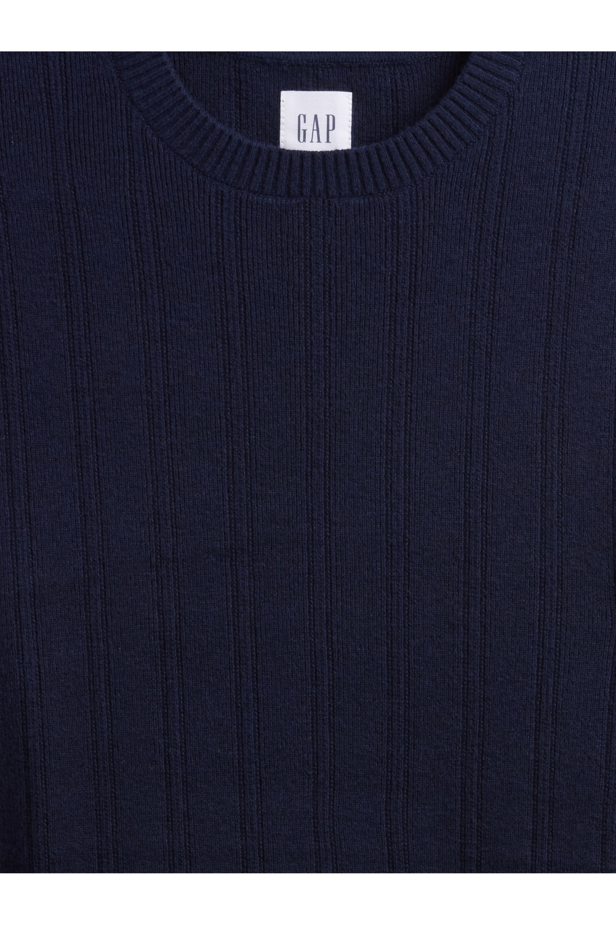 Erkek Lacivert CashSoft Ribbed Bisiklet Yaka Kazak — سرمه‌ای 789793 — تصویر 3 از 5