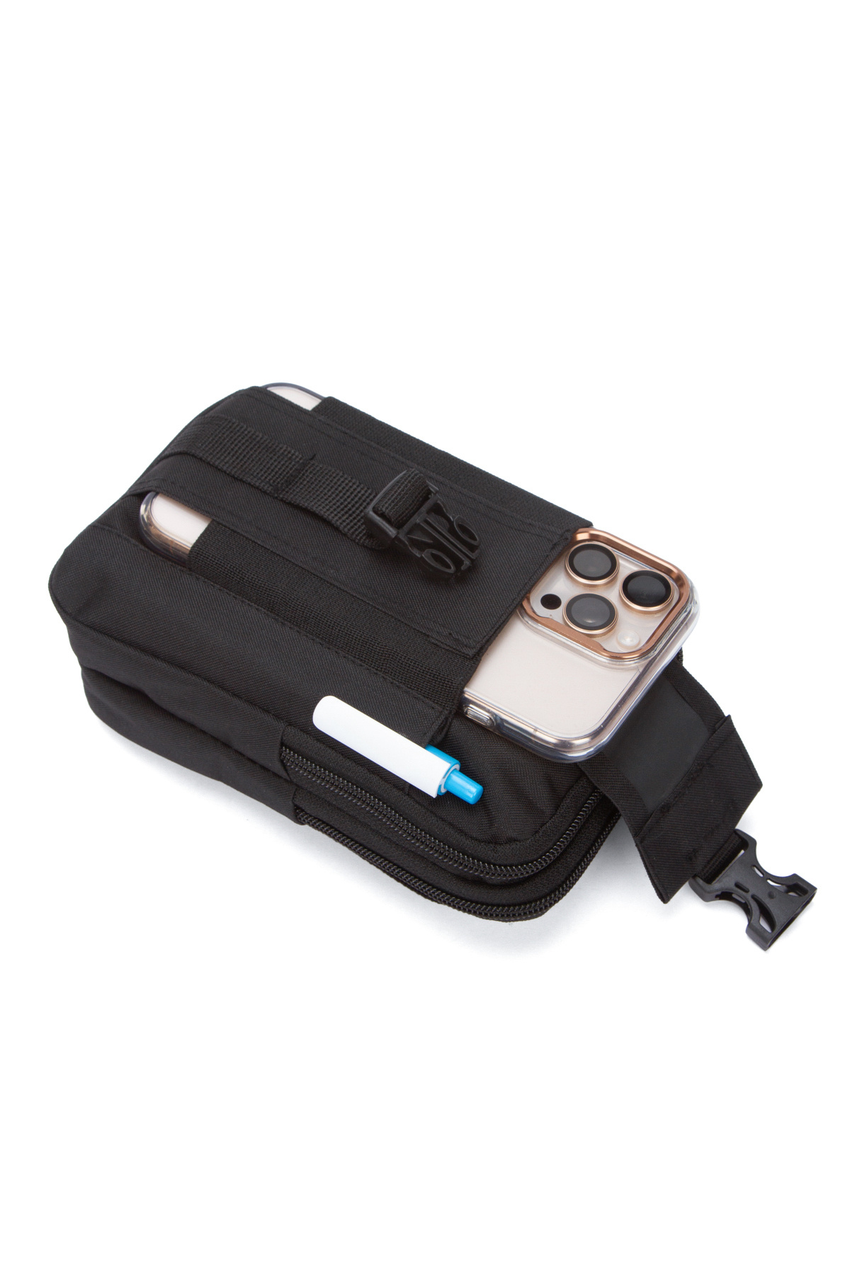 NEWISH POLO ACCESSORIES Siyah Erkek Telefon Bölmeli Taktik Bel Kemer Çanta Seyahet Günlük Çalışma ve Gezi görsel 3