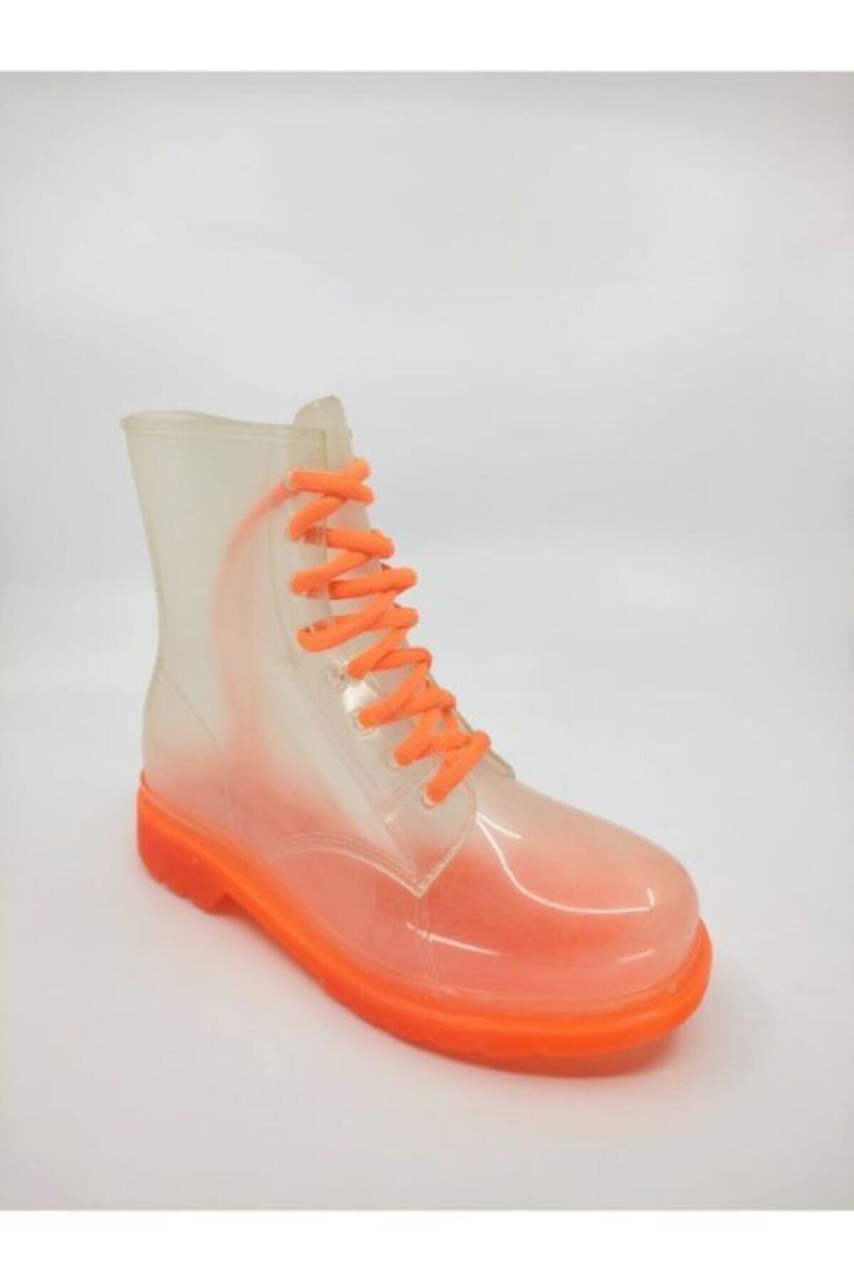 Frida Shoes Frida Kadın Şeffaf Su Geçirmez Bot 13400-turuncu Taban görsel 2