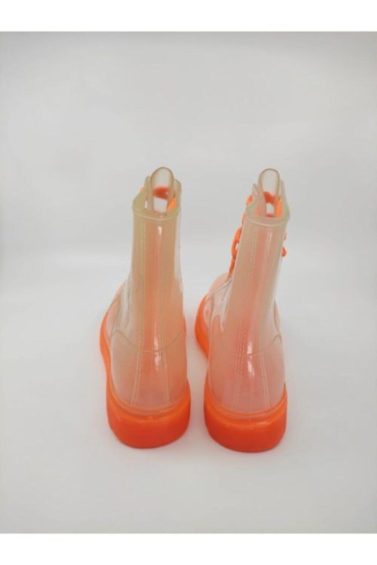 Frida Shoes Frida Kadın Şeffaf Su Geçirmez Bot 13400-turuncu Taban görsel 6