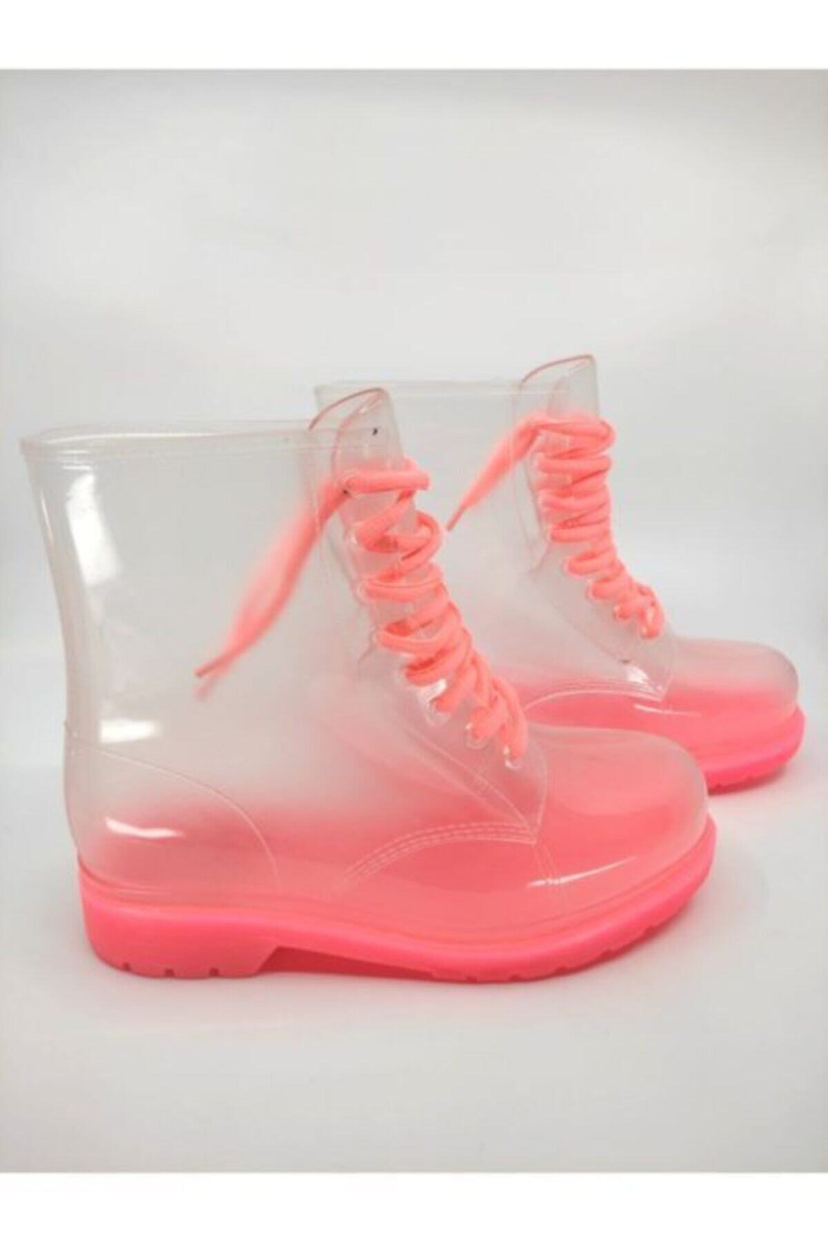 Frida Shoes Frida Kadın Şeffaf Su Geçirmez Bot 13400-pembe Taban görsel 4