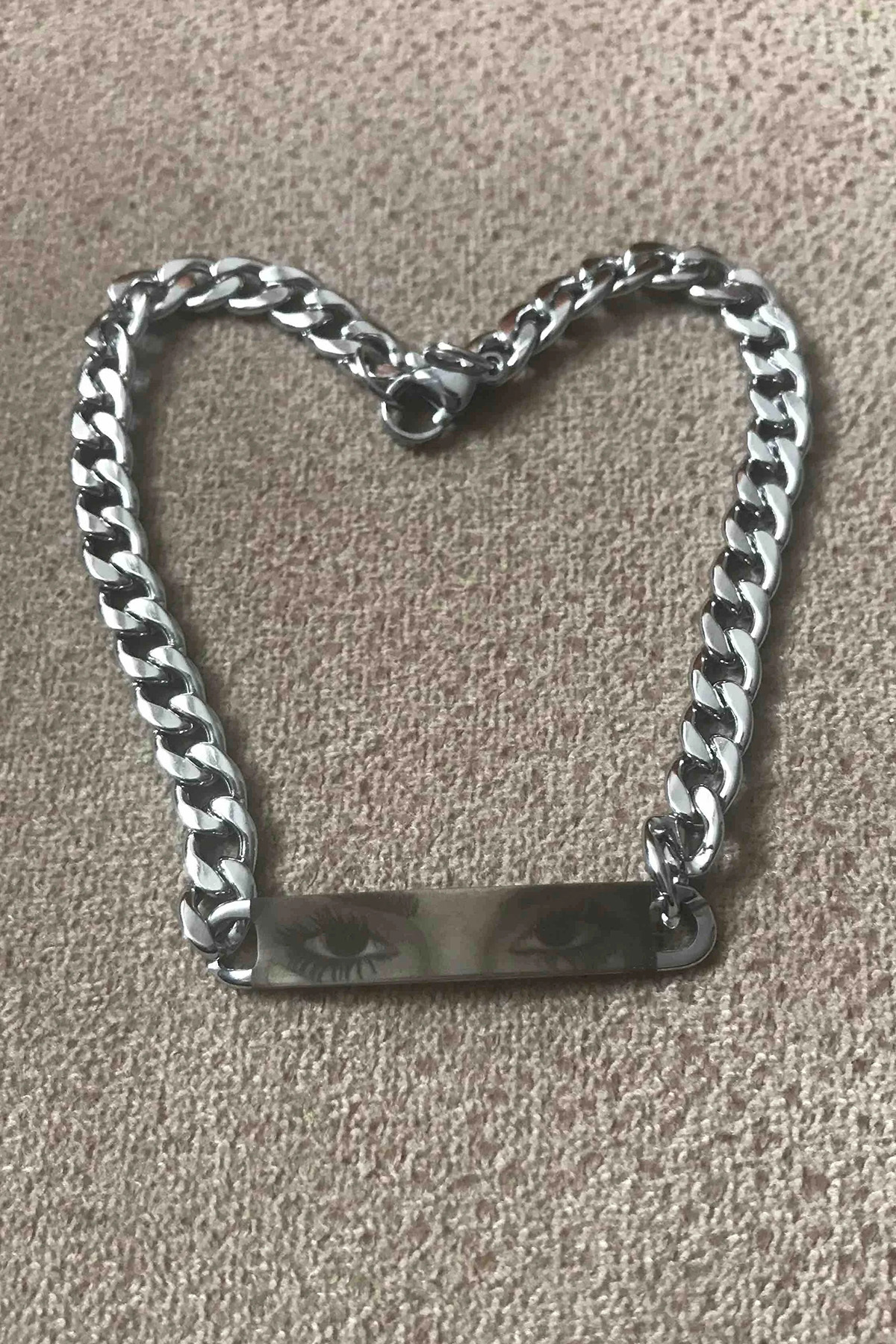 Takı Dükkanı  Harfli Kişiye Özel Göz Resim Baskılı Paslanmaz Çelik Bileklik Sevgiliye Hediye scb83h - Görsel 6