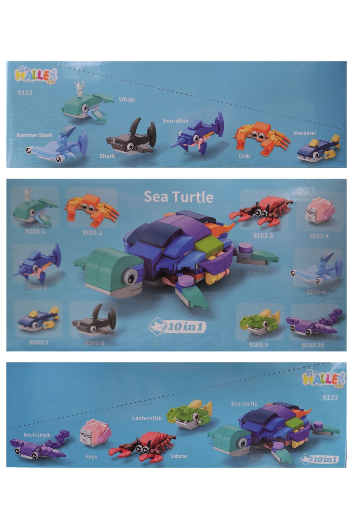KentOyuncaK Deniz Hayvanları Dünyası 10in1 Yapı Bloğu Seti (Birleştirilip Kaplumbağa Yaratılabilir) fotoğrafı 6 (önizleme)