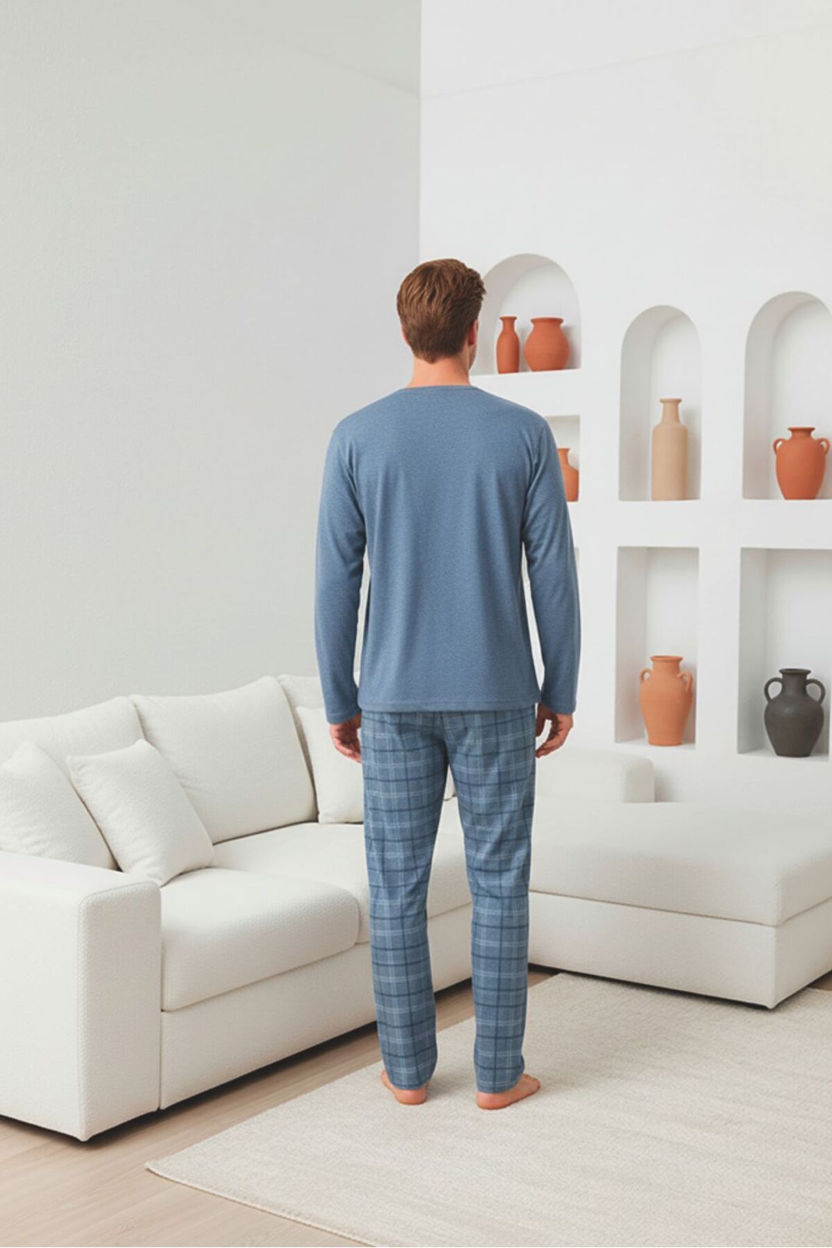 Sude HOMEWEAR  Erkek Uzun Kol Pijama Takımı - Görsel 3